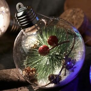 Shining Christmas Glass Ball with inner designs, 8CM Hanging LightBlub